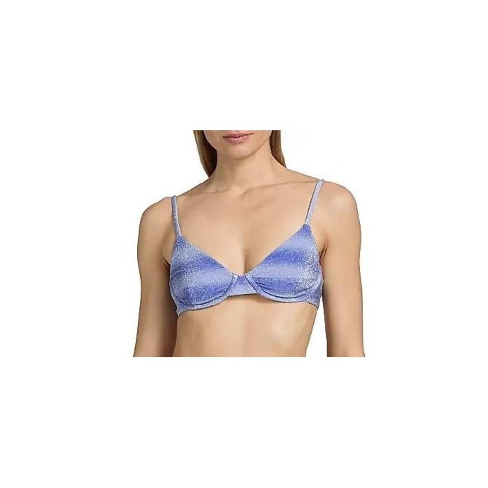 Beach Riot Sase Bikini Top Blue Ombre Shimmer Underwire XS BR61002S6